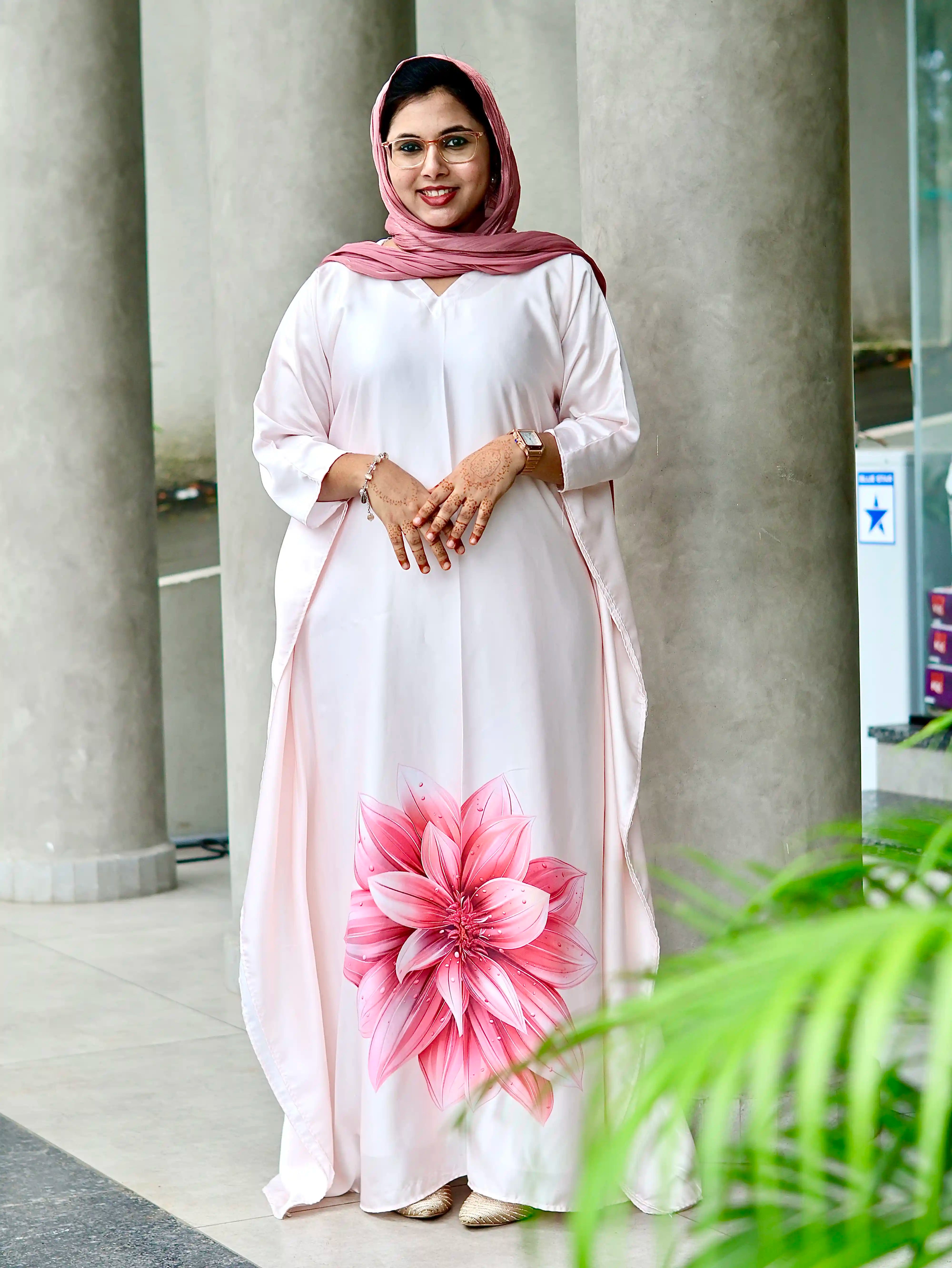 Blush Lotus Semi Modal Silk Kaftan