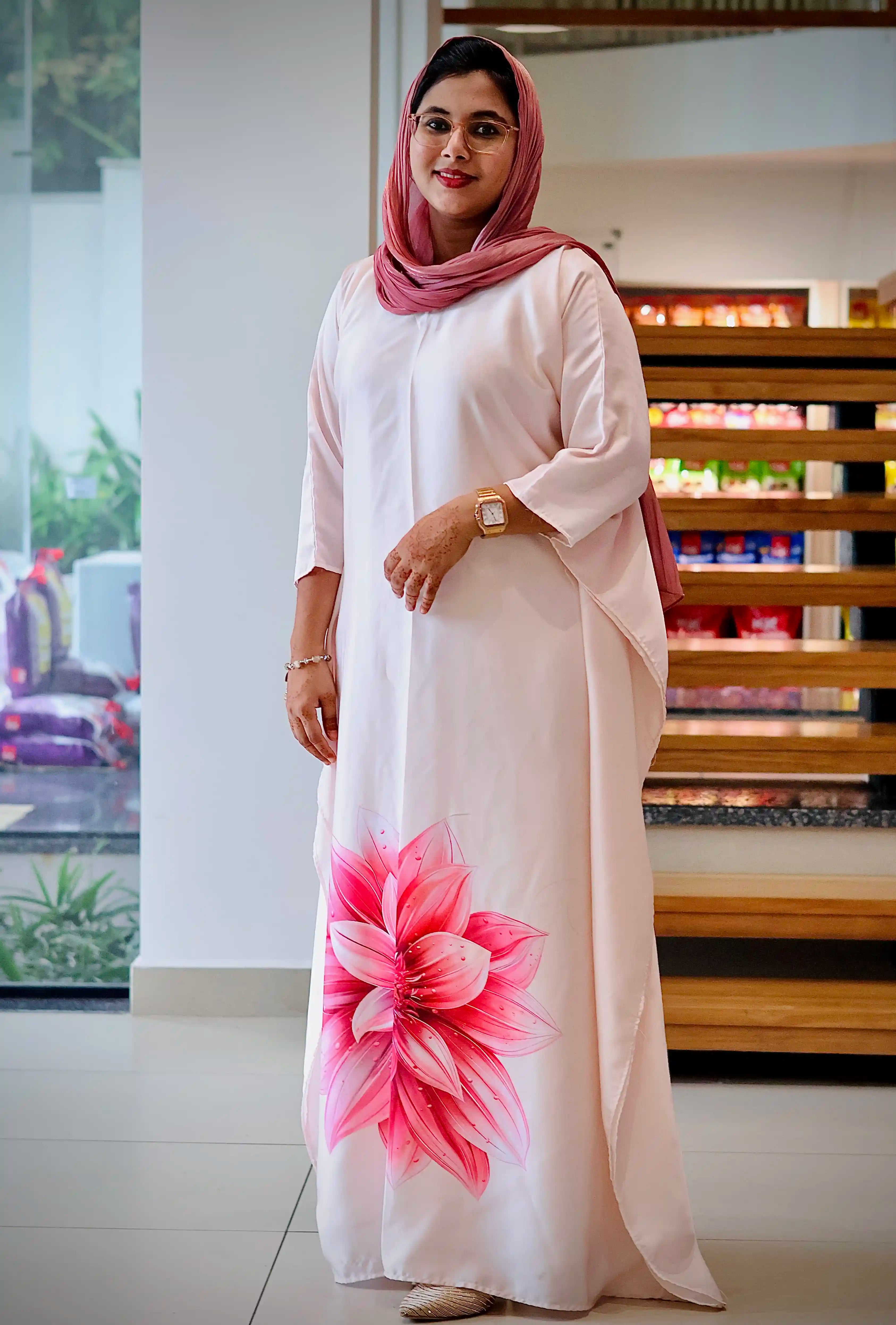 Blush Lotus Semi Modal Silk Kaftan