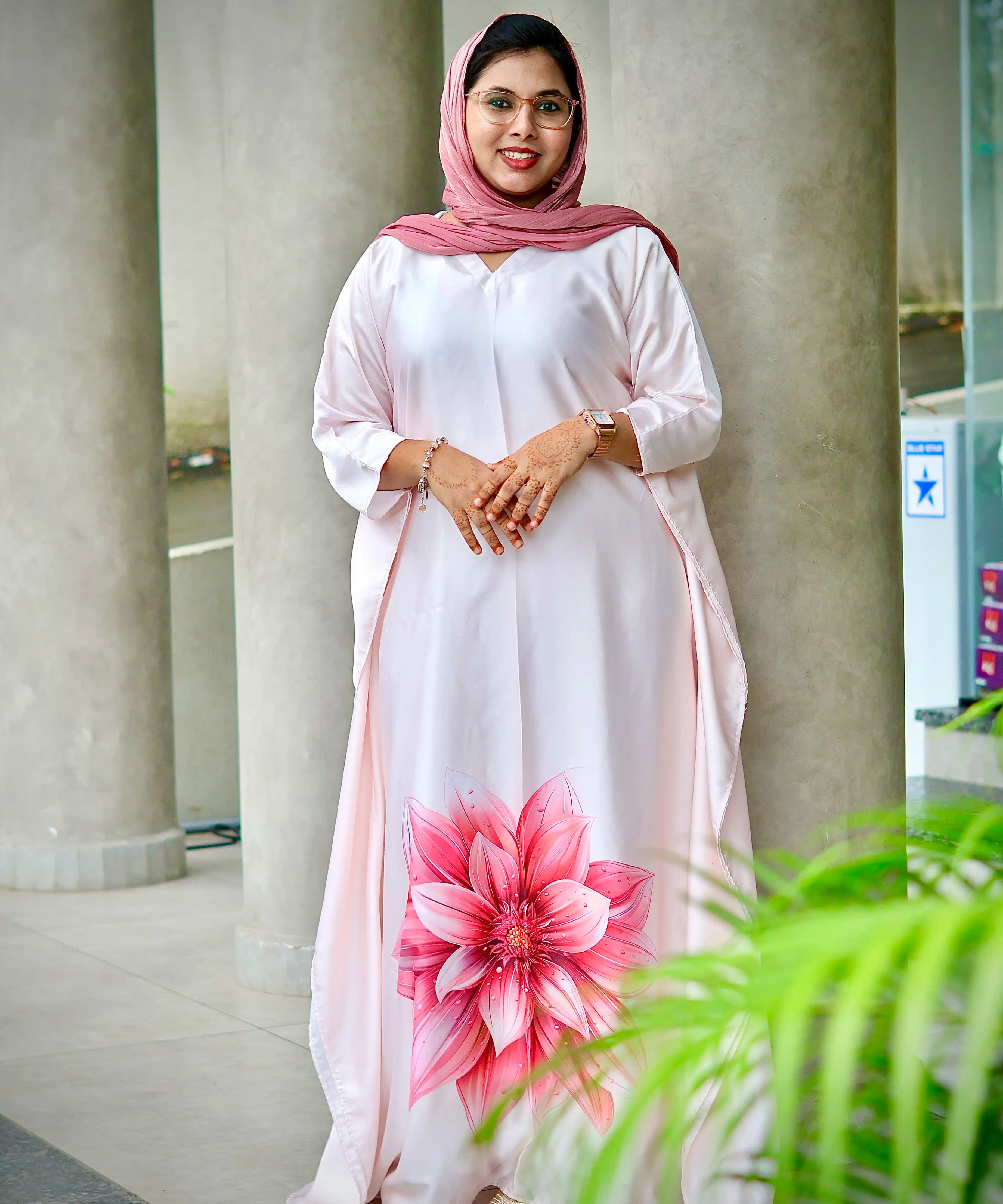 Blush Lotus Semi Modal Silk Kaftan