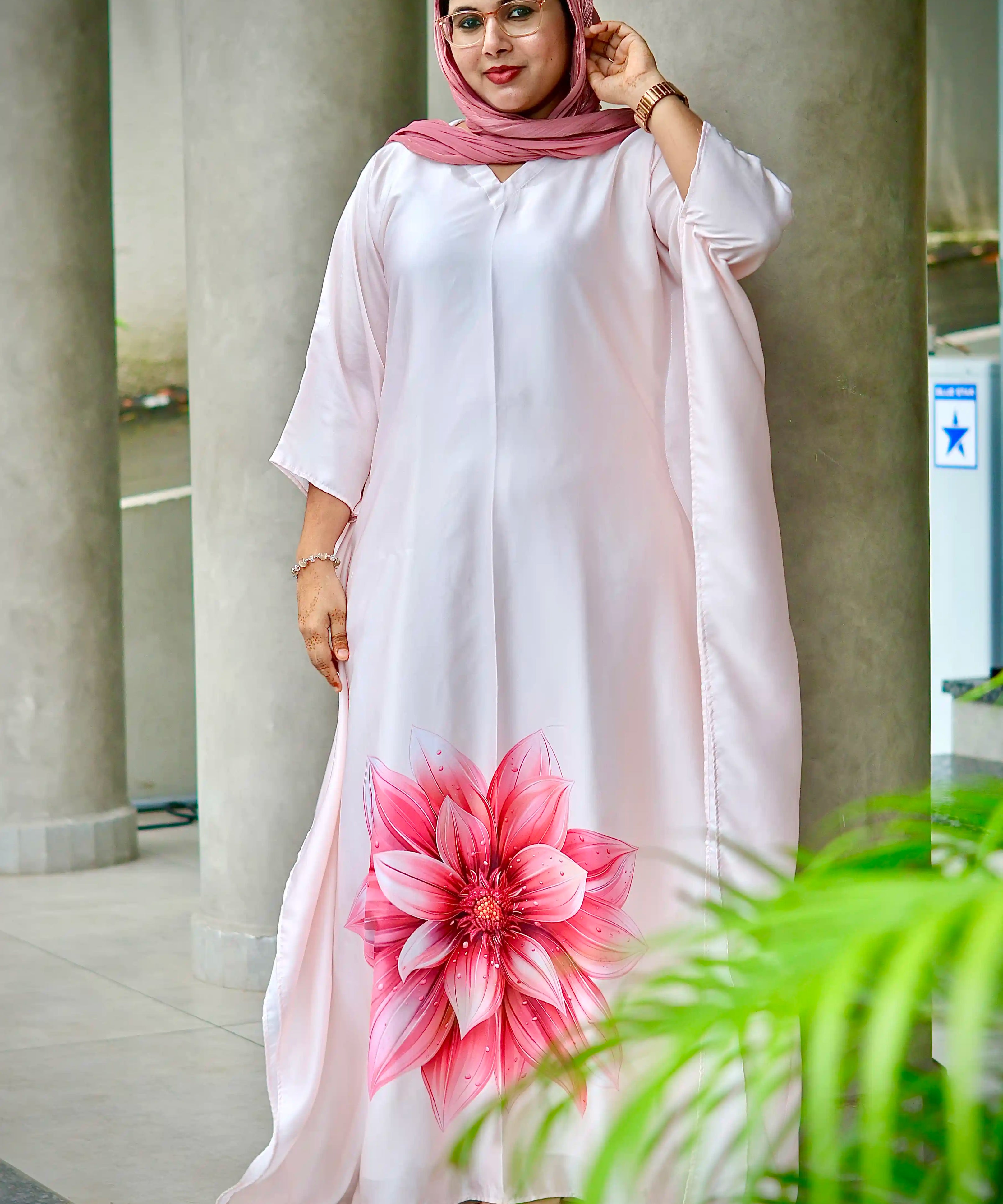 Blush Lotus Semi Modal Silk Kaftan