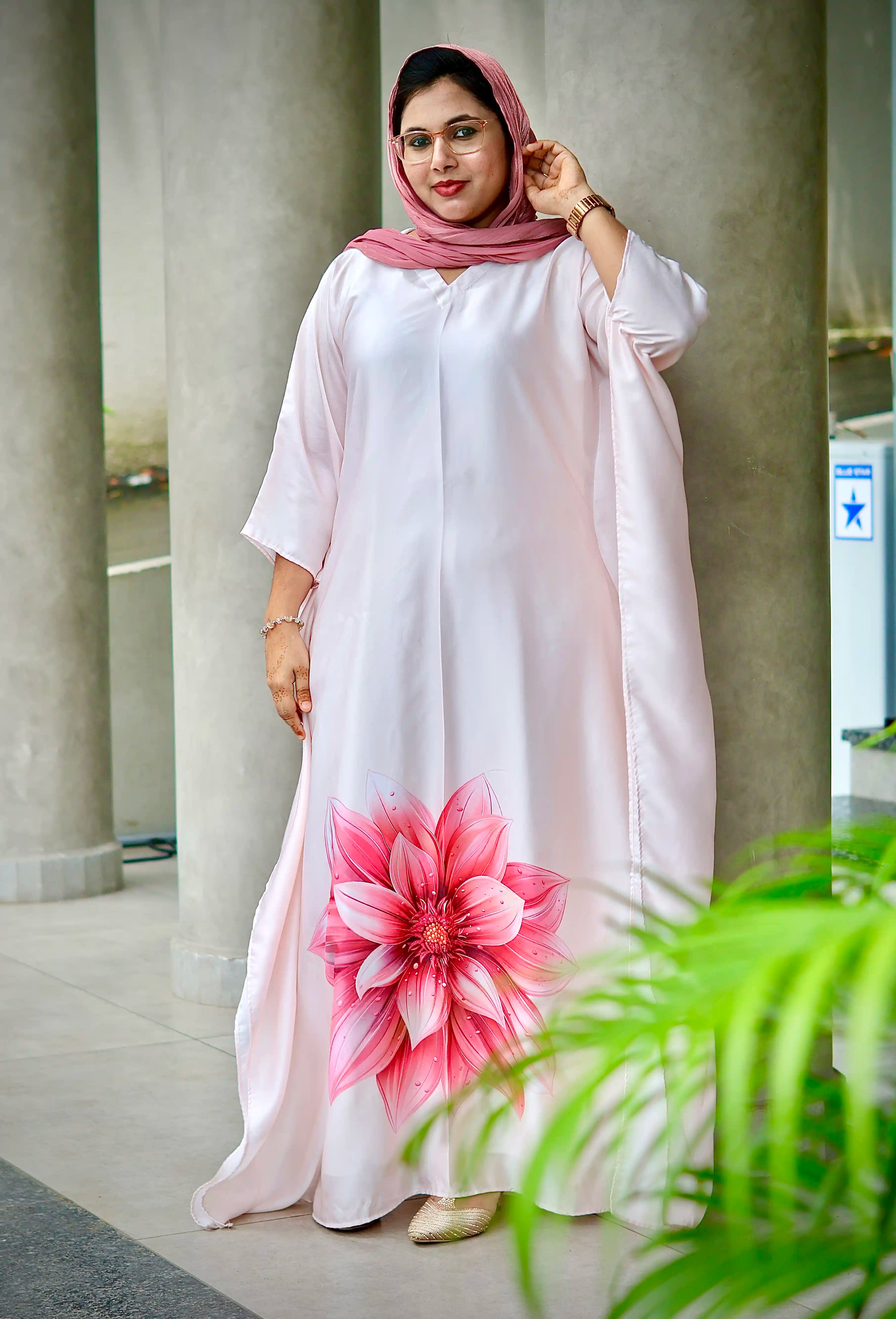 Blush Lotus Semi Modal Silk Kaftan