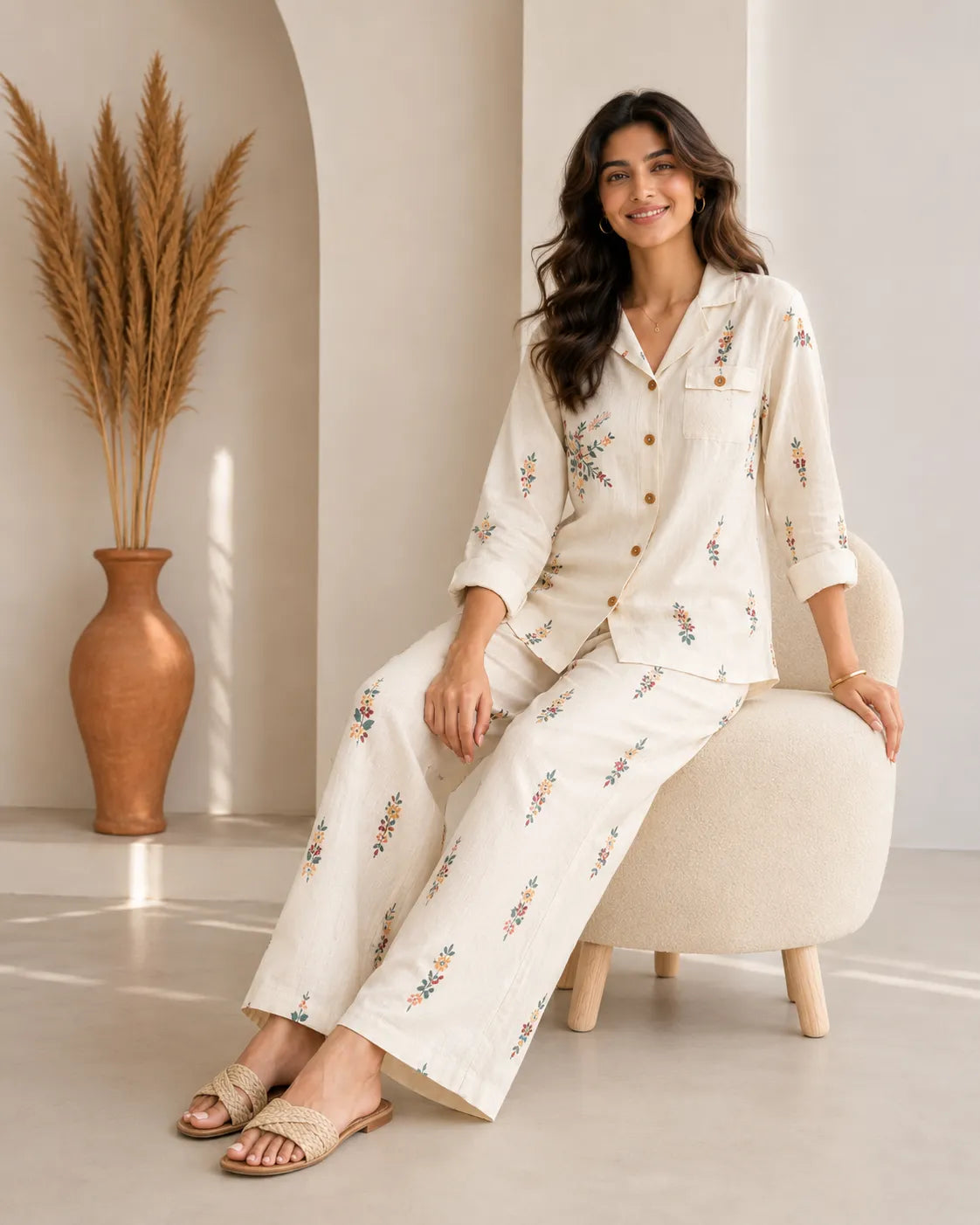 Ivory Bloom Floral Co-ord Set