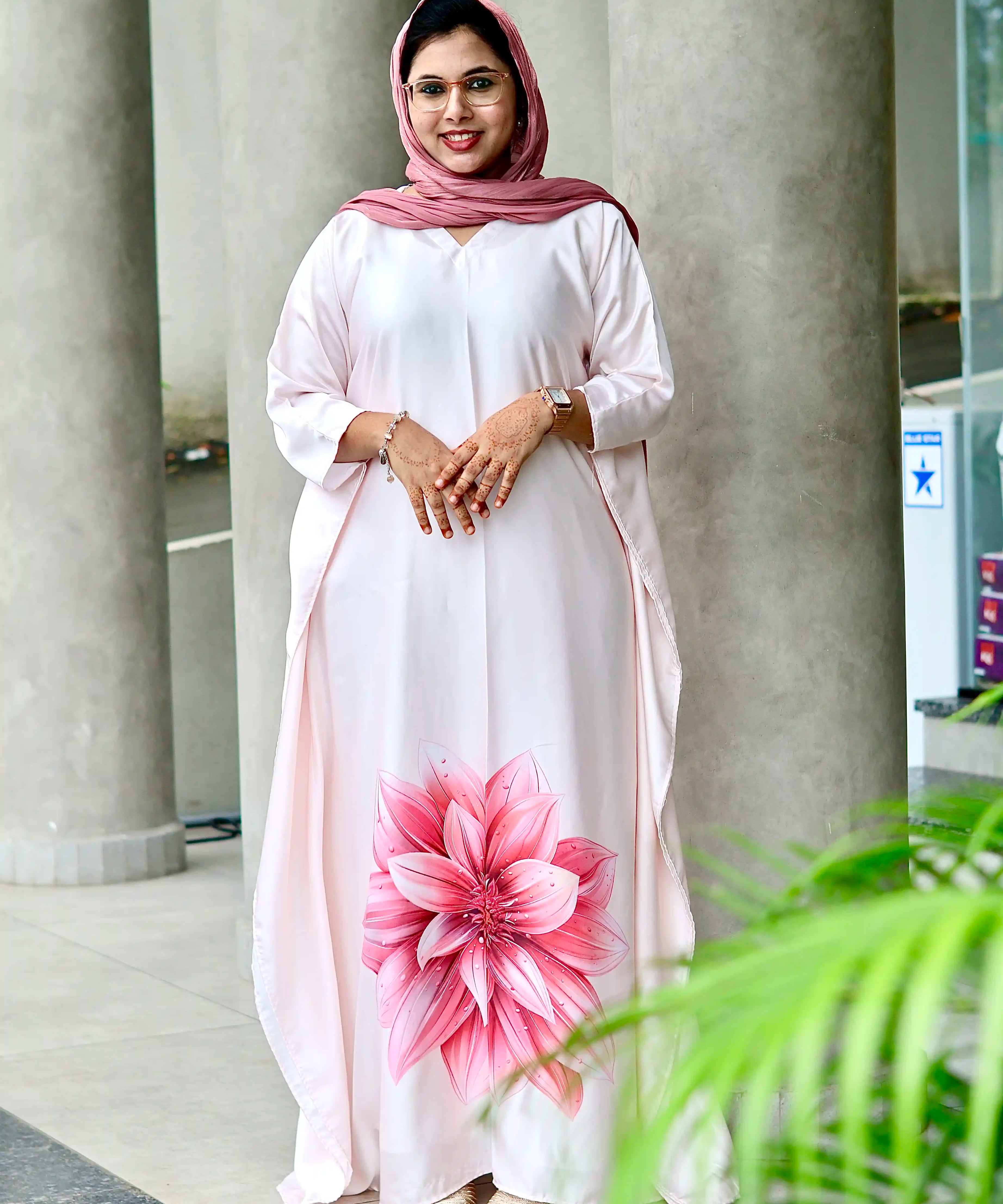 Blush Lotus Semi Modal Silk Kaftan