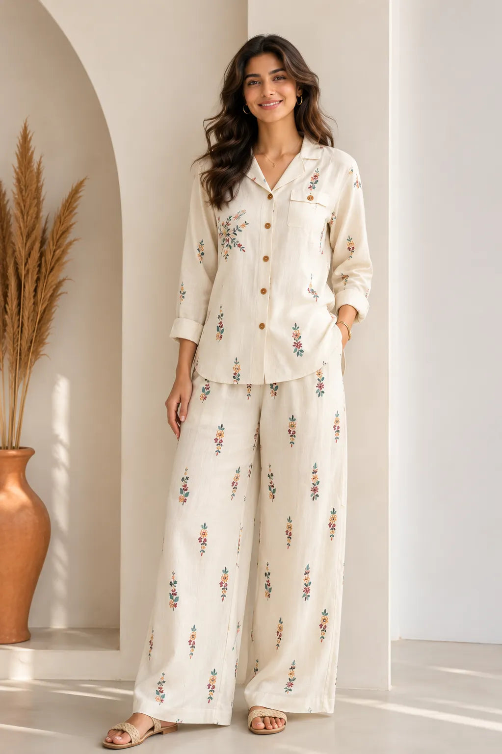 Ivory Bloom Floral Co-ord Set