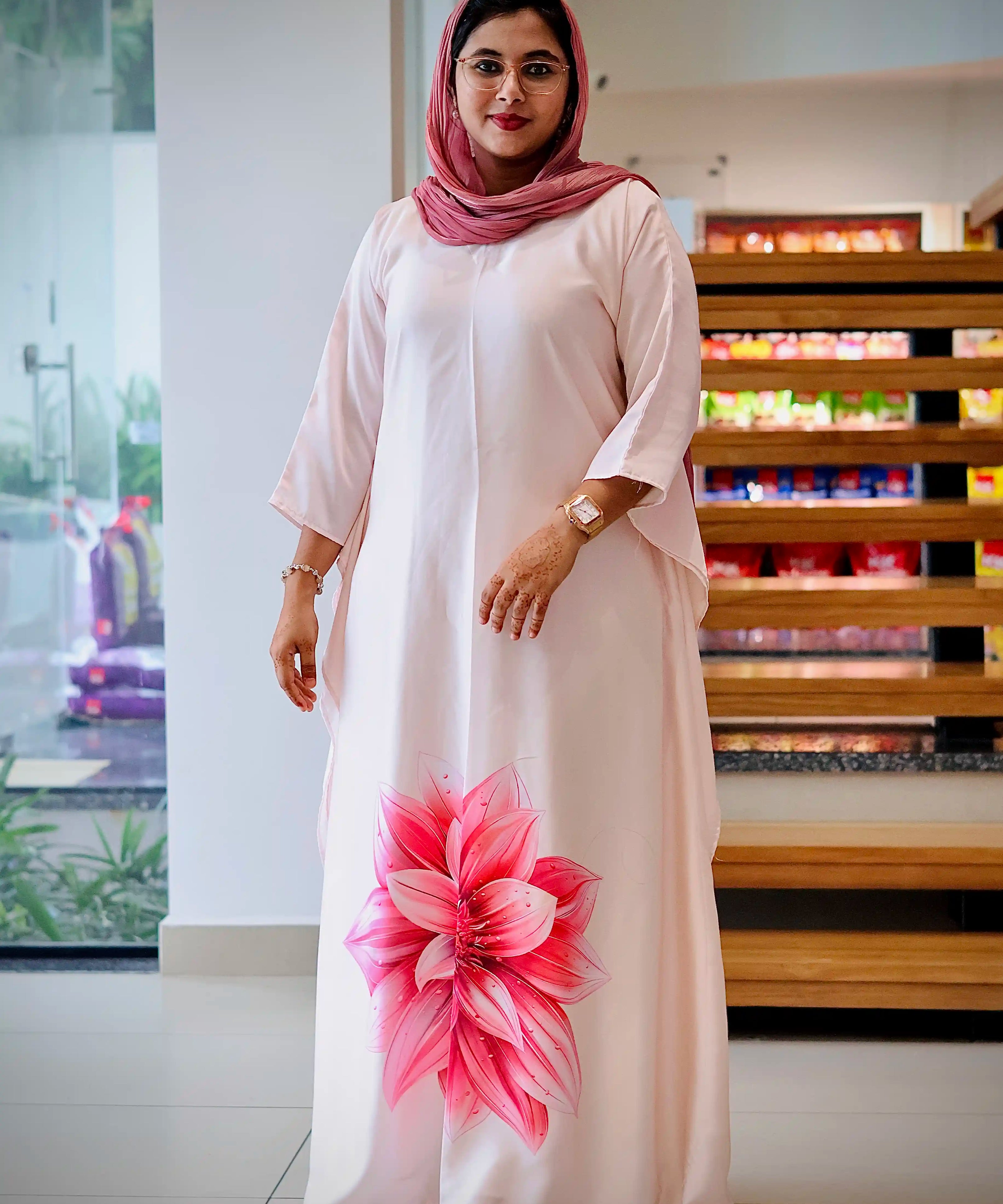 Blush Lotus Semi Modal Silk Kaftan
