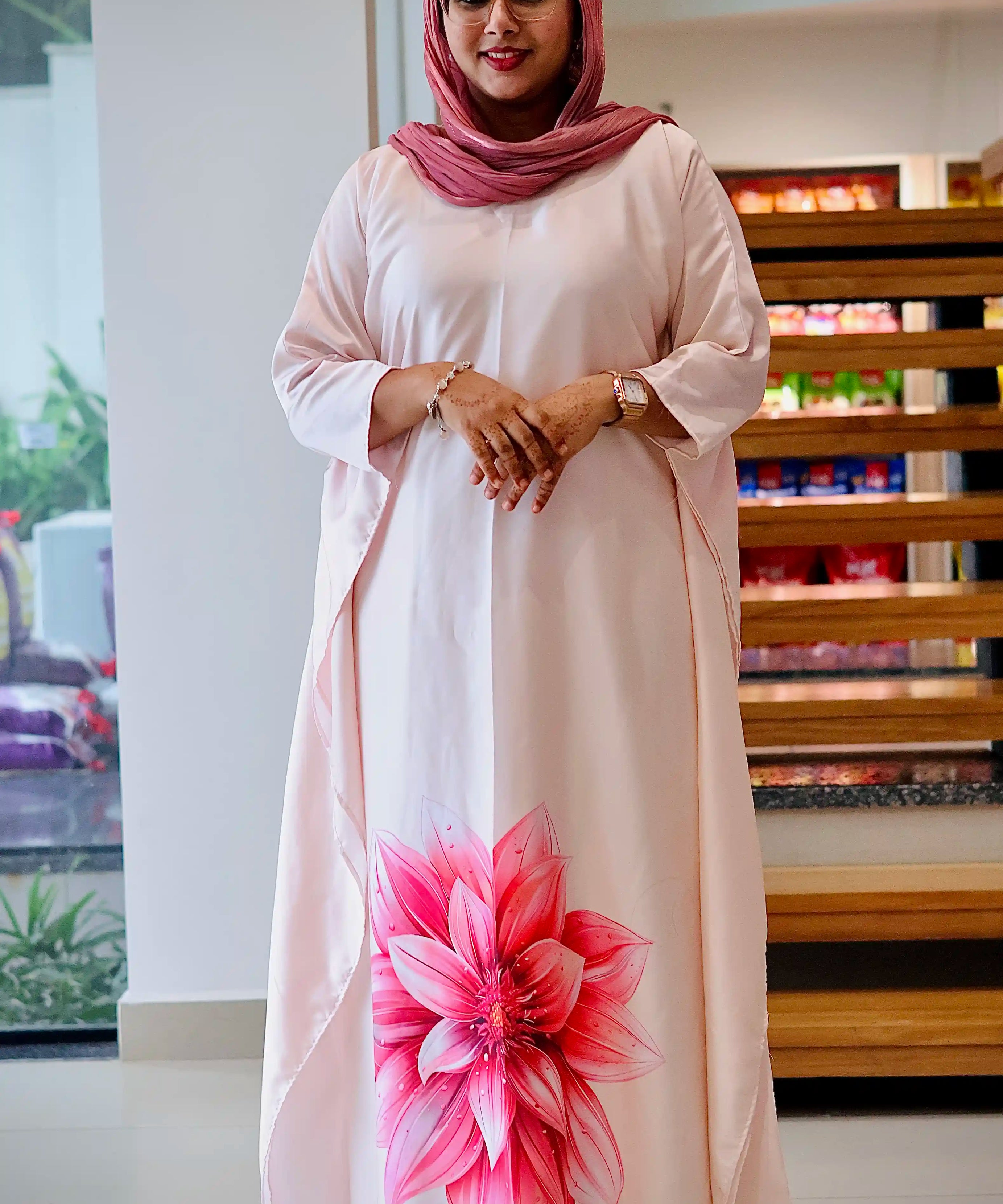 Blush Lotus Semi Modal Silk Kaftan