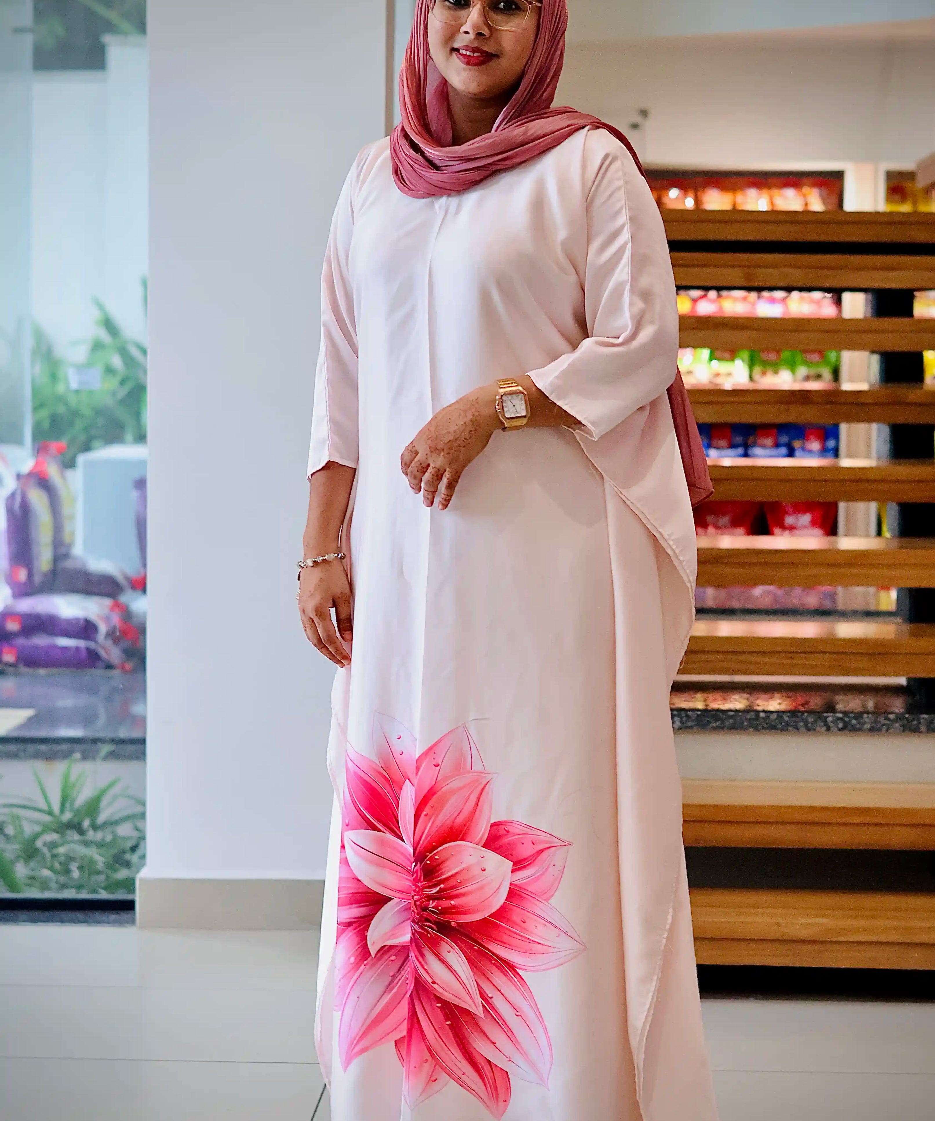 Blush Lotus Semi Modal Silk Kaftan