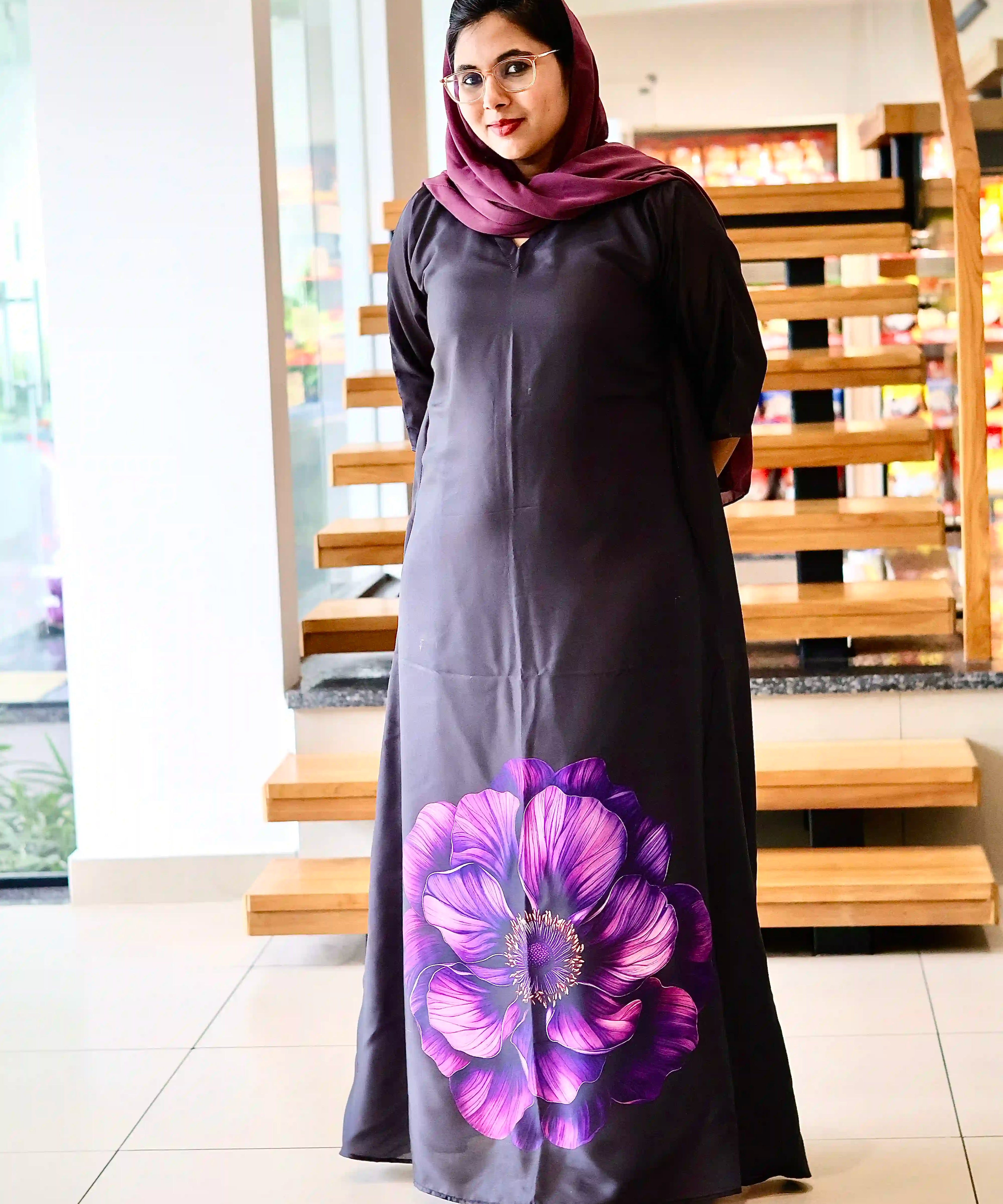 Midnight Violet Bloom Kaftan