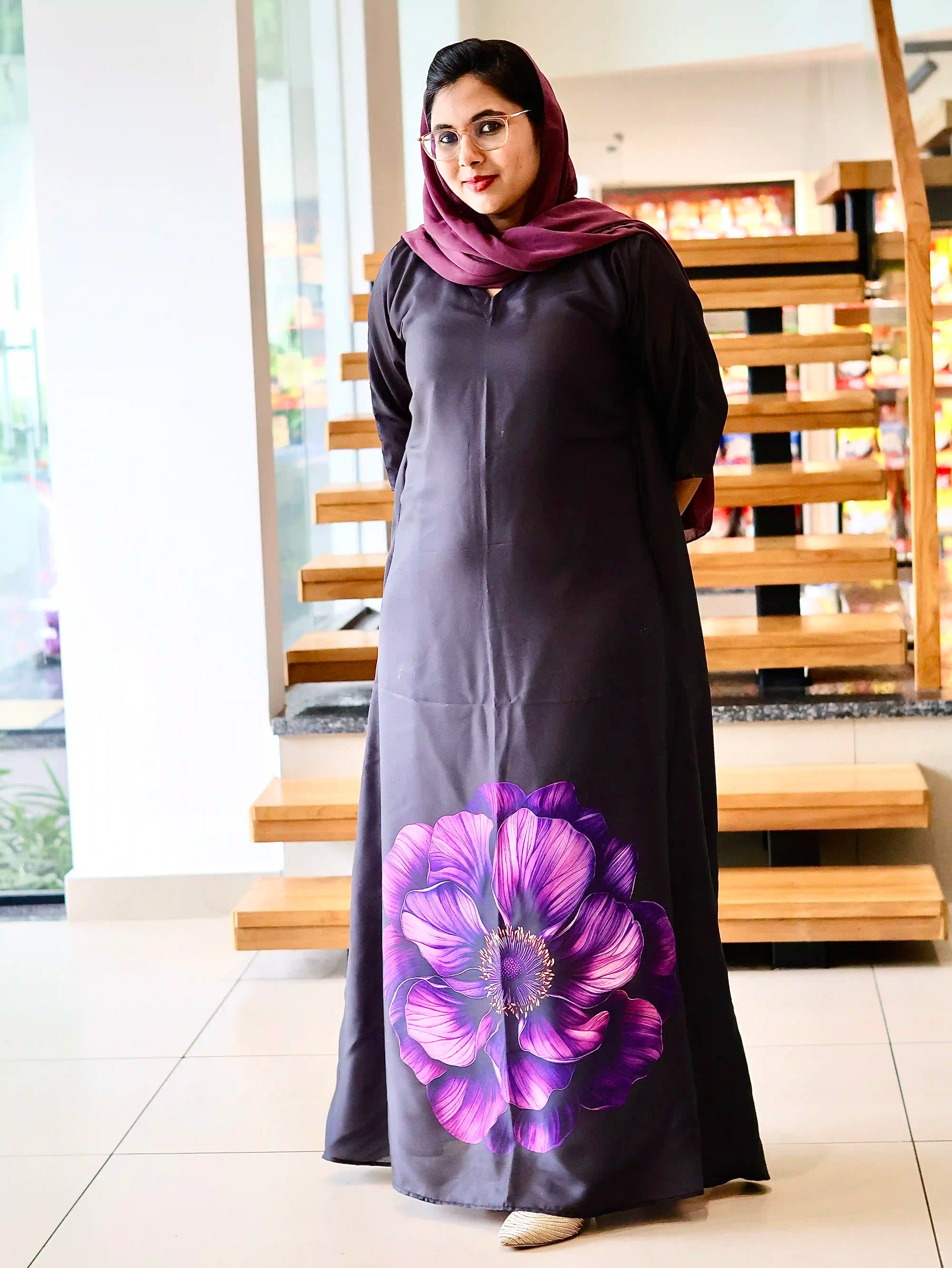 Midnight Violet Bloom Kaftan