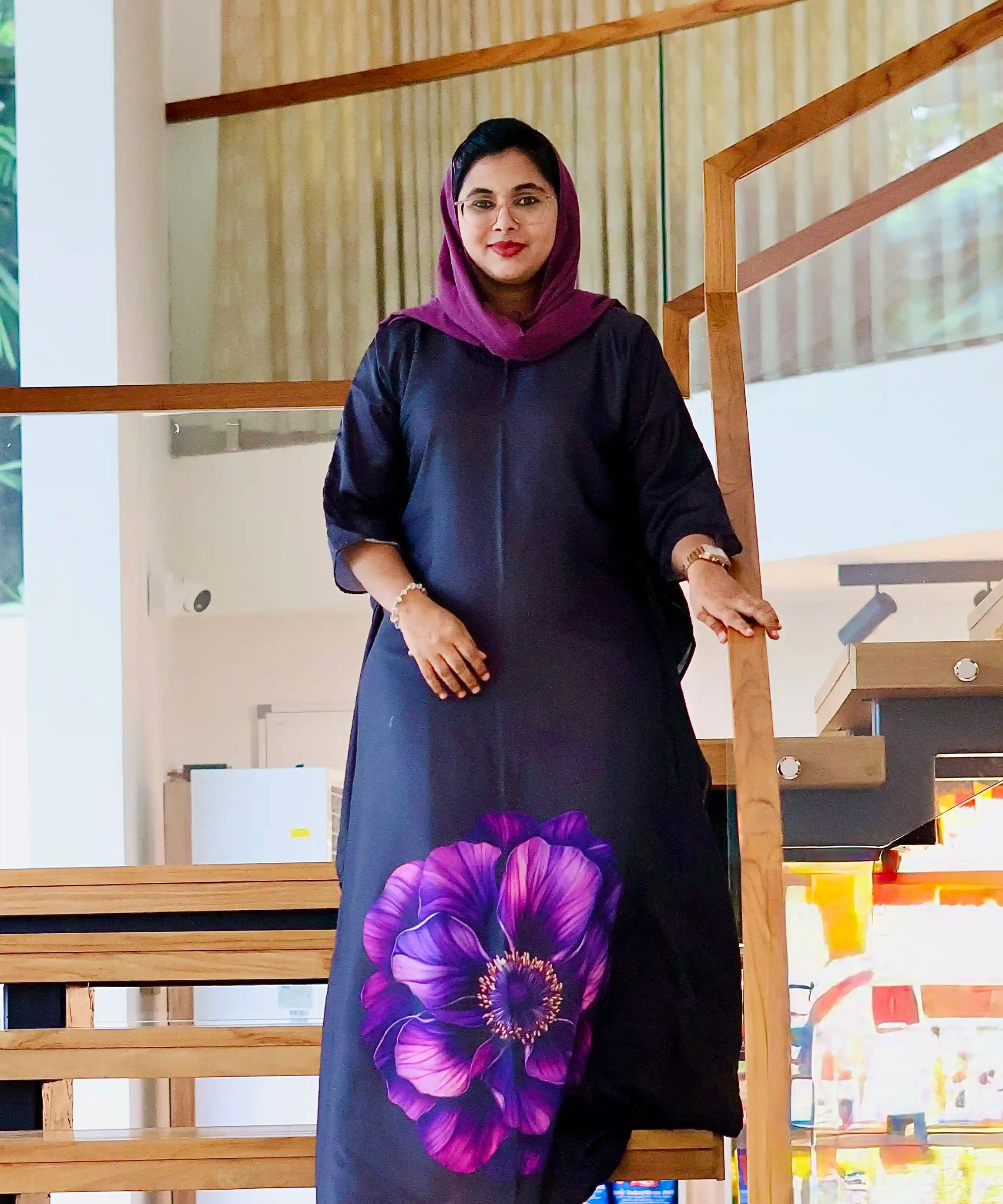 Midnight Violet Bloom Kaftan