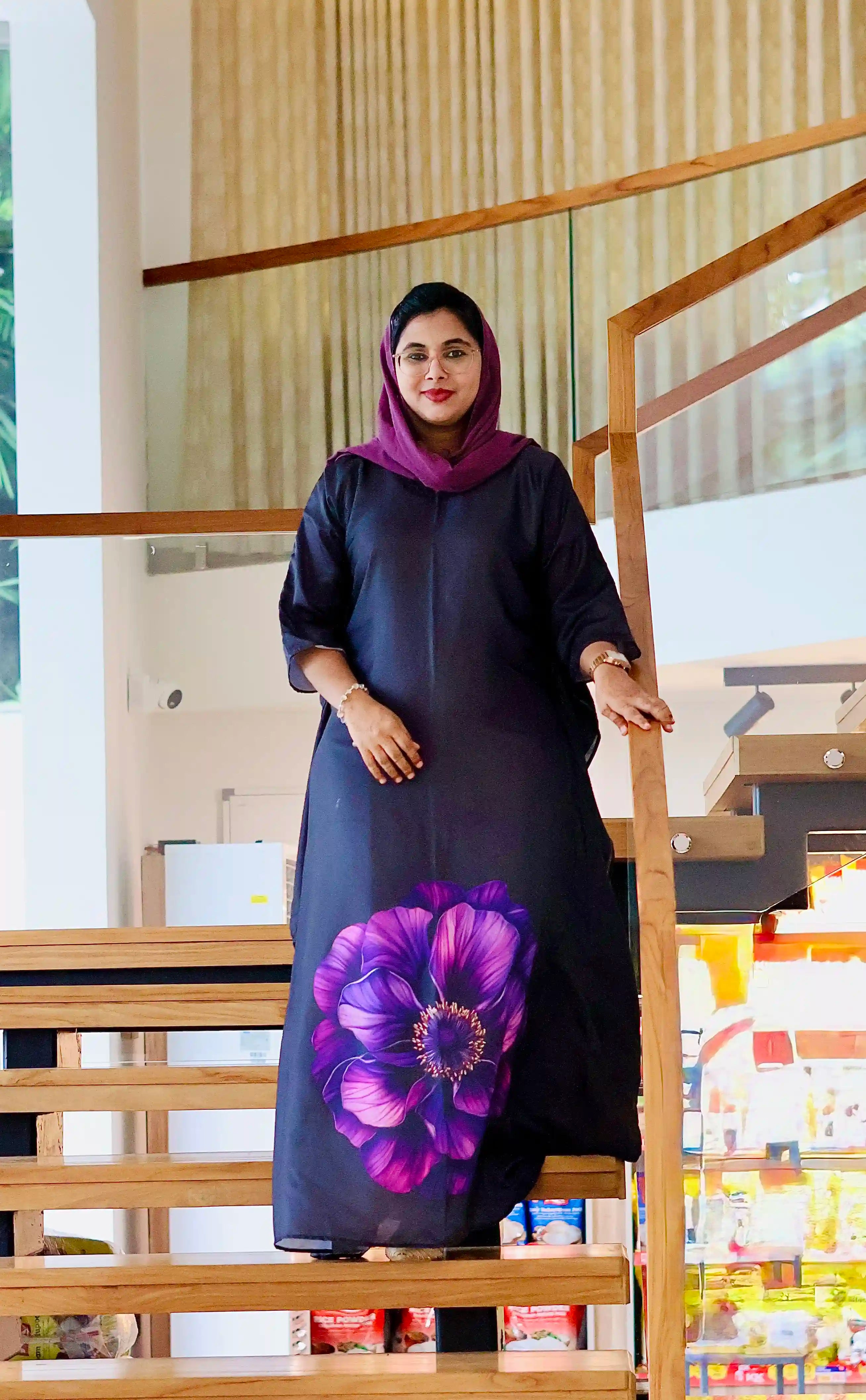 Midnight Violet Bloom Kaftan