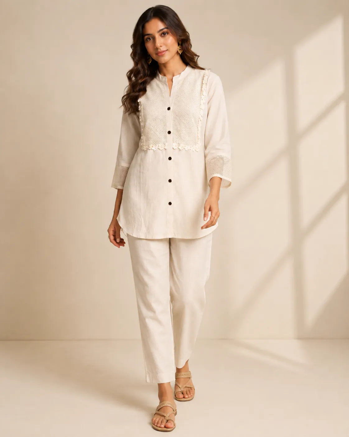 Ivory Crochet Charm Cotton Co-ord Set