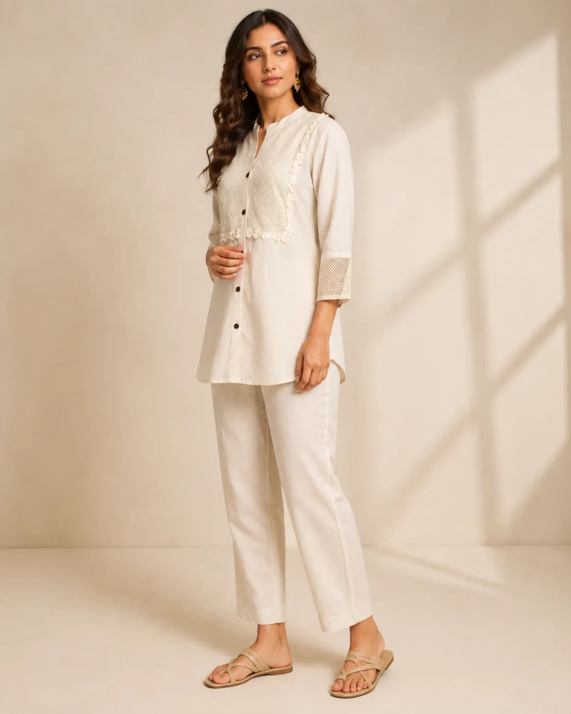 Ivory Crochet Charm Cotton Co-ord Set